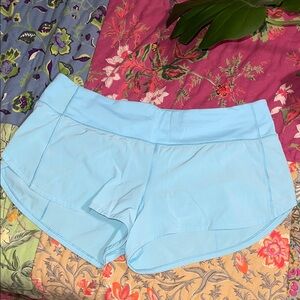 Lululemon Speed Up Low Rise Lined Shorts Cyan Blue
